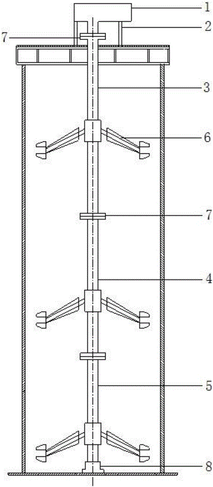 Sectioned inverted mounting method of stirring device of decomposing tank