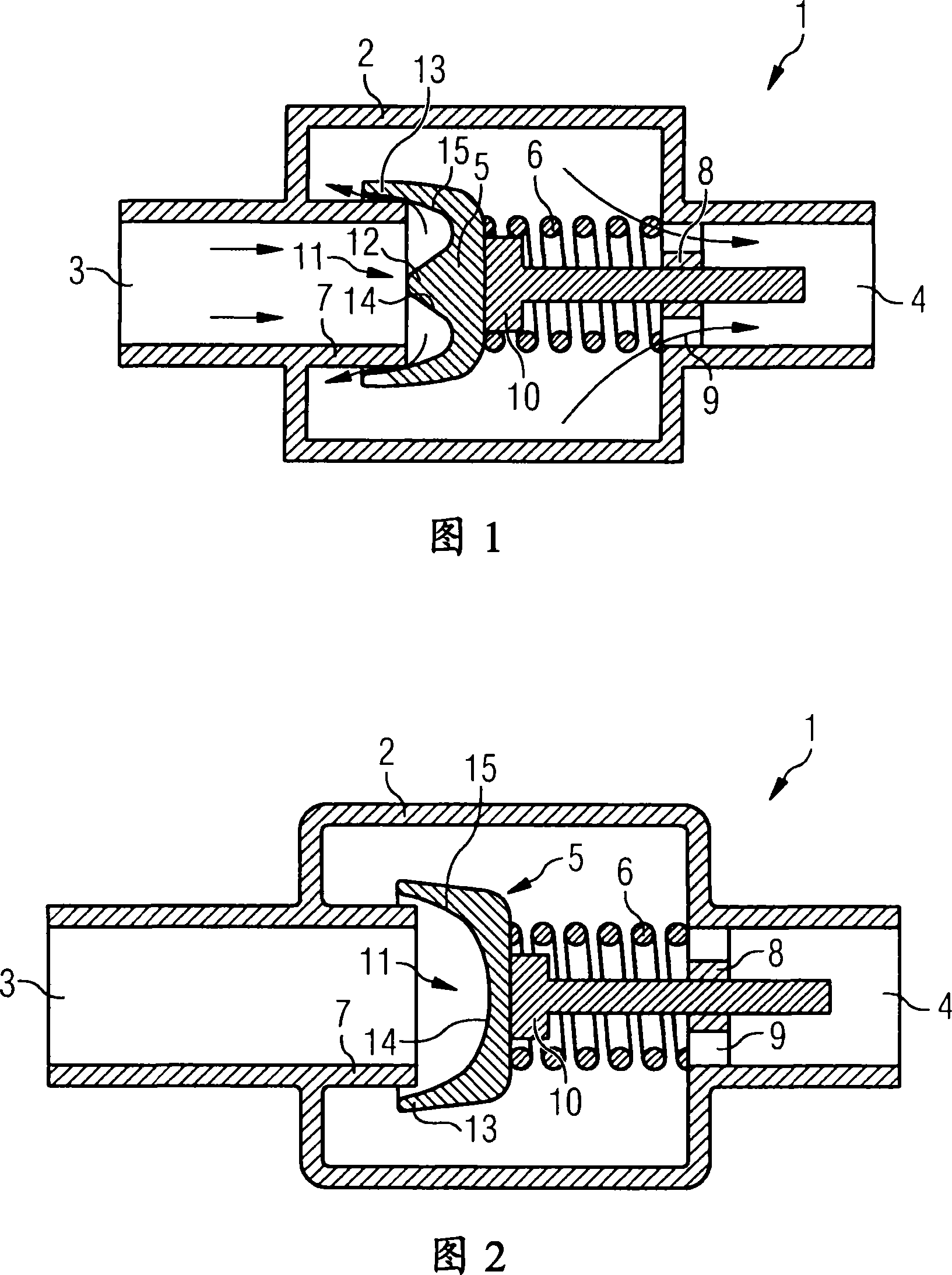 Valve for use in a fuel line of a motor vehicle