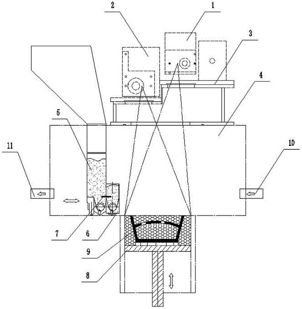 Dual selective laser sintering and nonmetal and metal melting 3D (three-dimensional) printing system