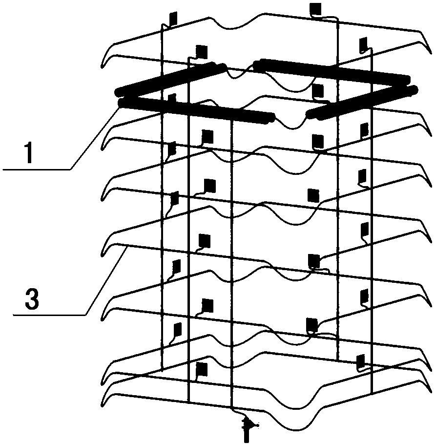 Core tube creeping formwork construction pipe tape firefighting water storage system and construction method thereof