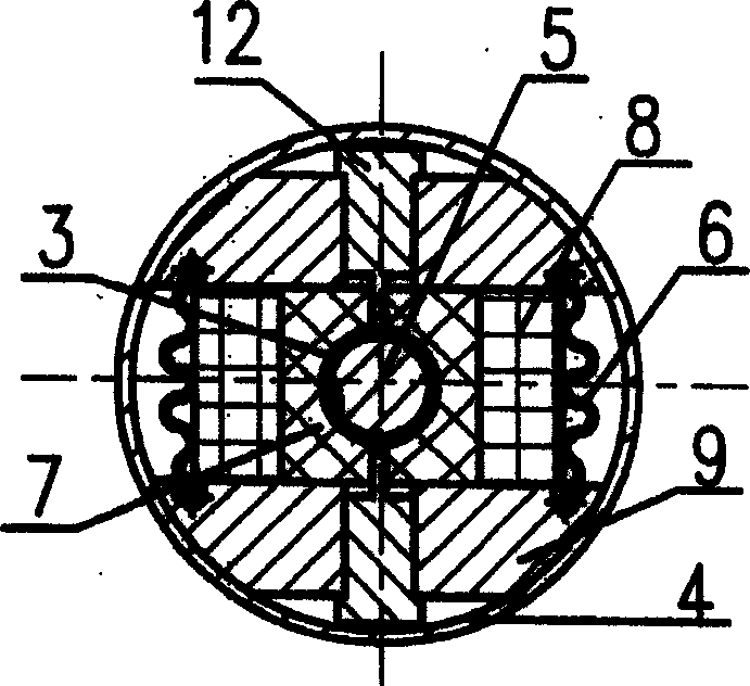 Pressure sensor of magnetic excitation vibrating cylinder