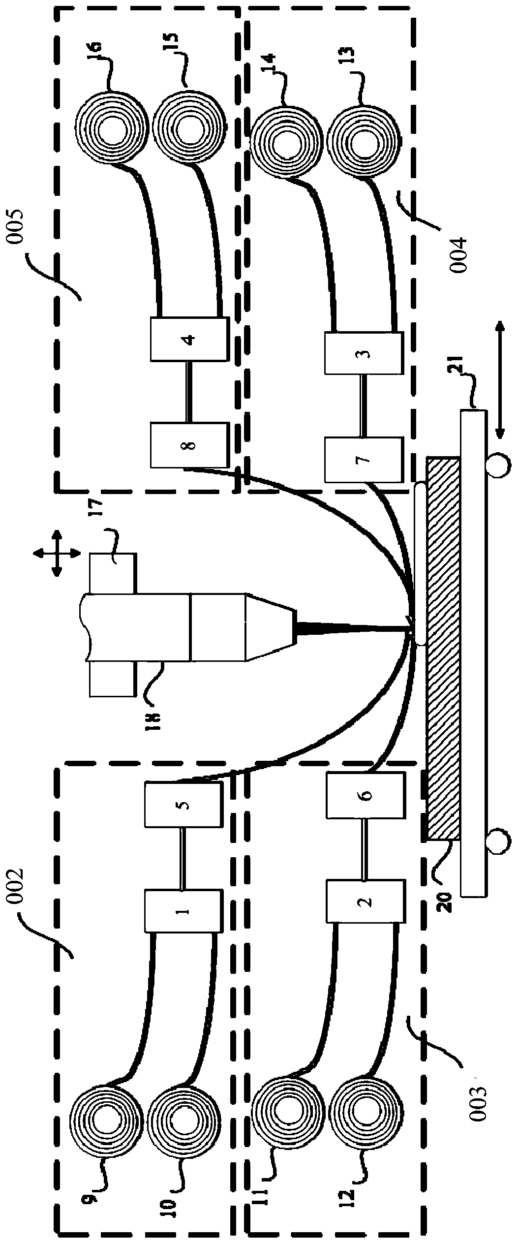 An electron beam fuse additive manufacturing device and method for realizing the preparation of gradient materials