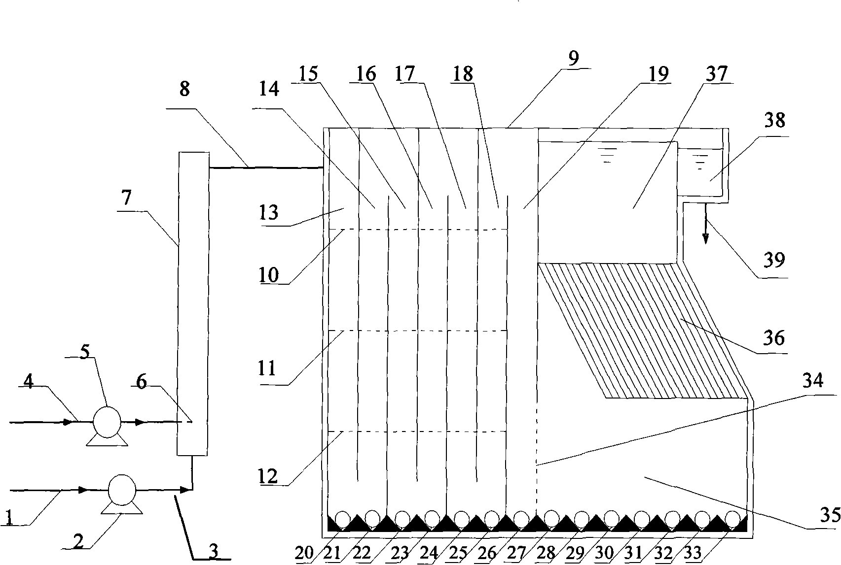 Pretreatment device for removing nitrobenzene in waste water by potassium ferrate and method