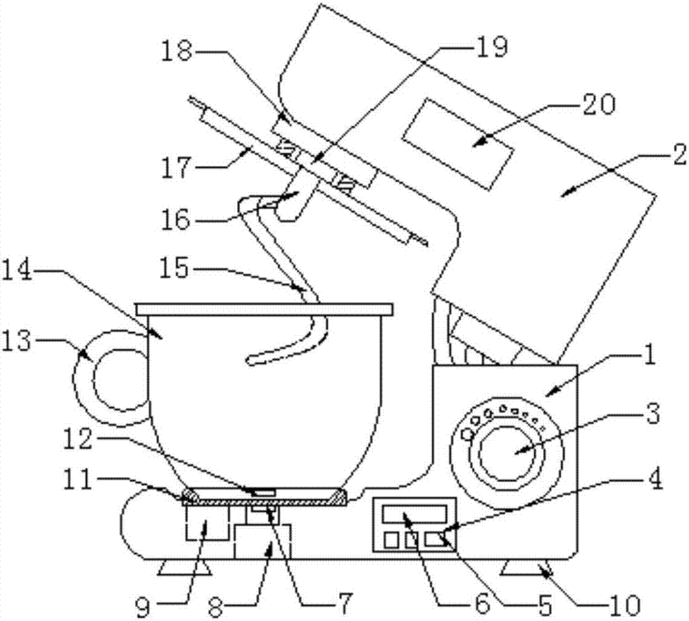 Kitchen machine with heating function