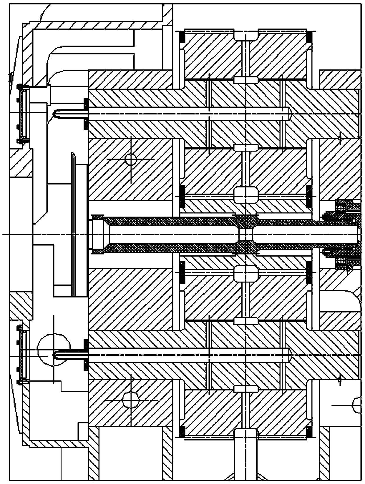 A high-speed planetary wheel bearing with high specific pressure and bidirectional rotation