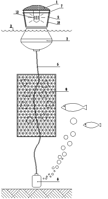 Air pump floating lamp for pearl culture water region