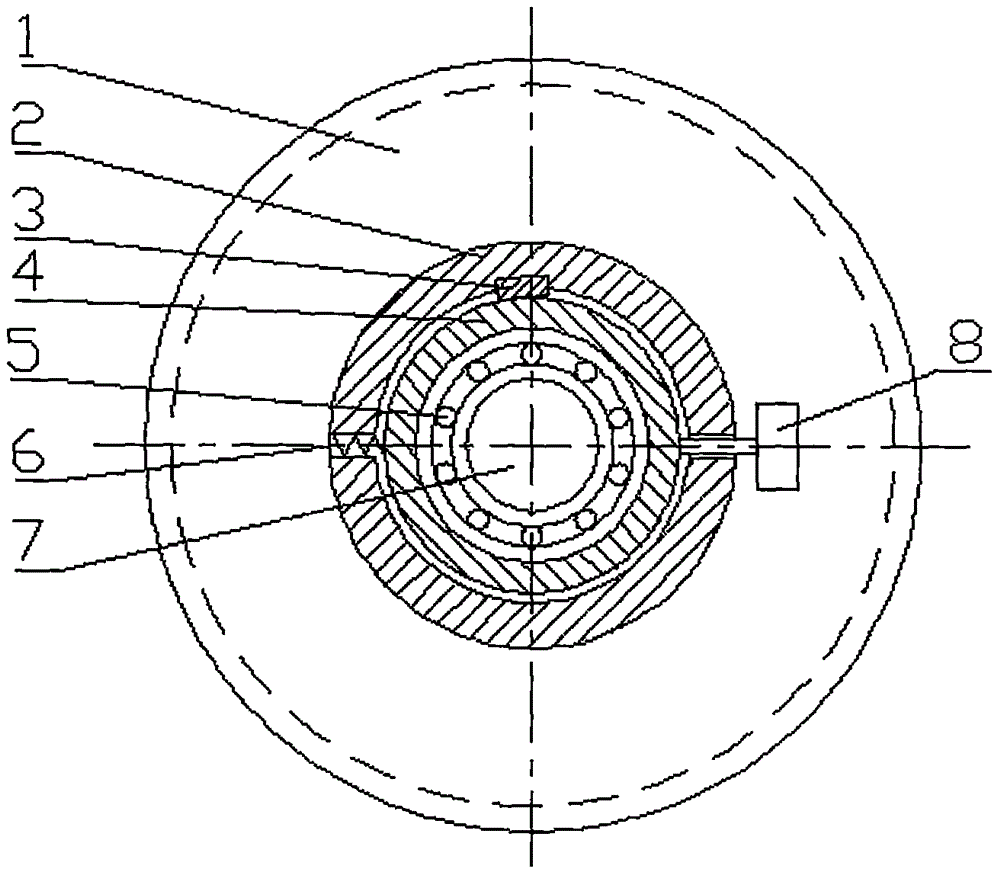 Novel crane crown block wheel structure with automatic deviation rectifying function