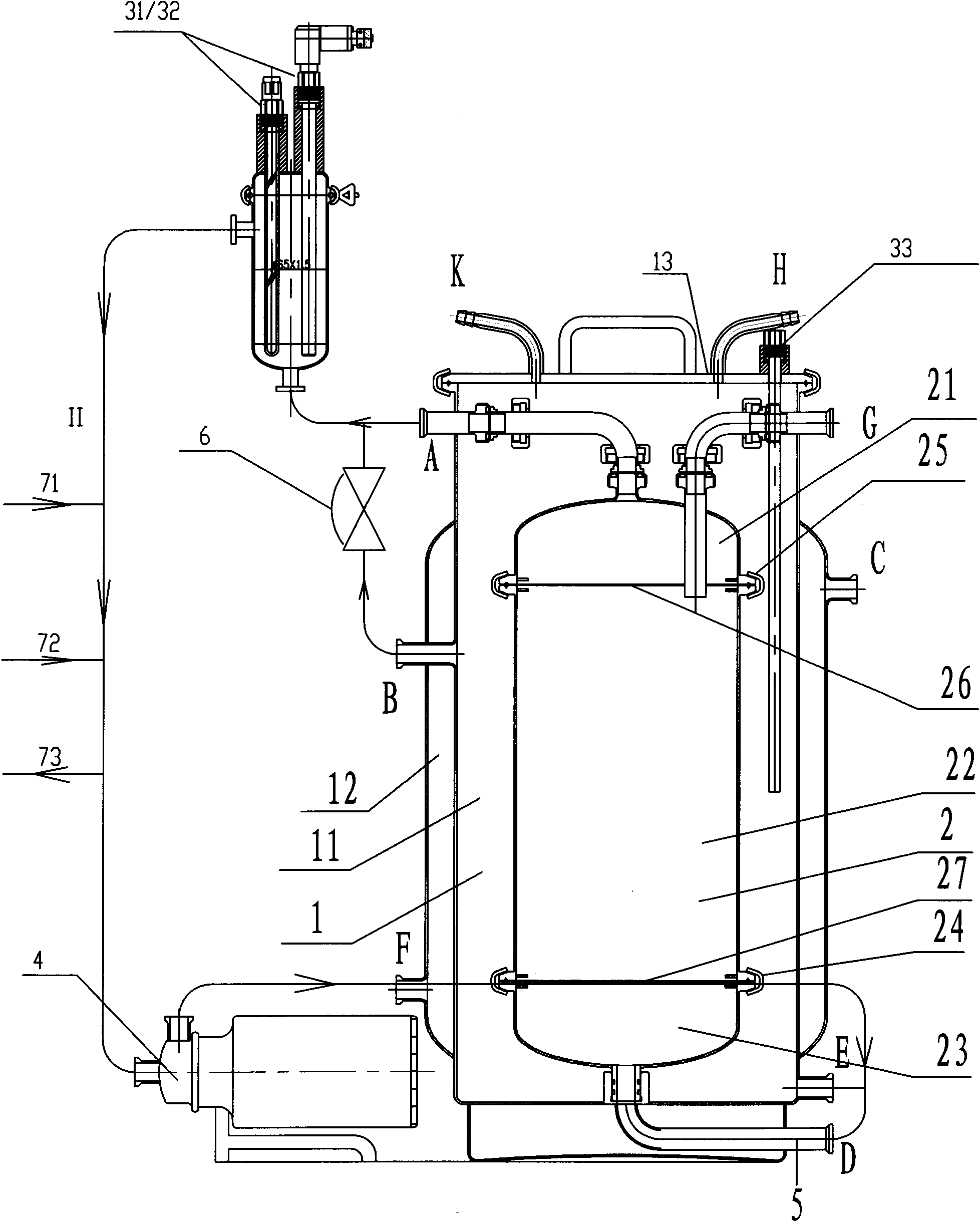 External circulation animal cell culture bioreactor