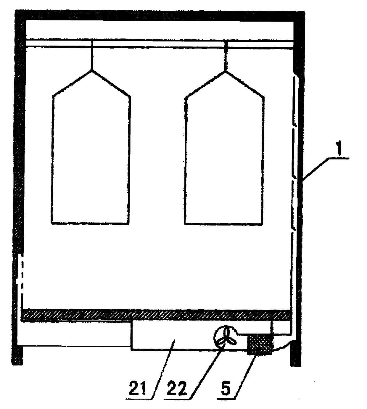 Automatic dehumidification monitoring method for intelligent electronic wardrobe