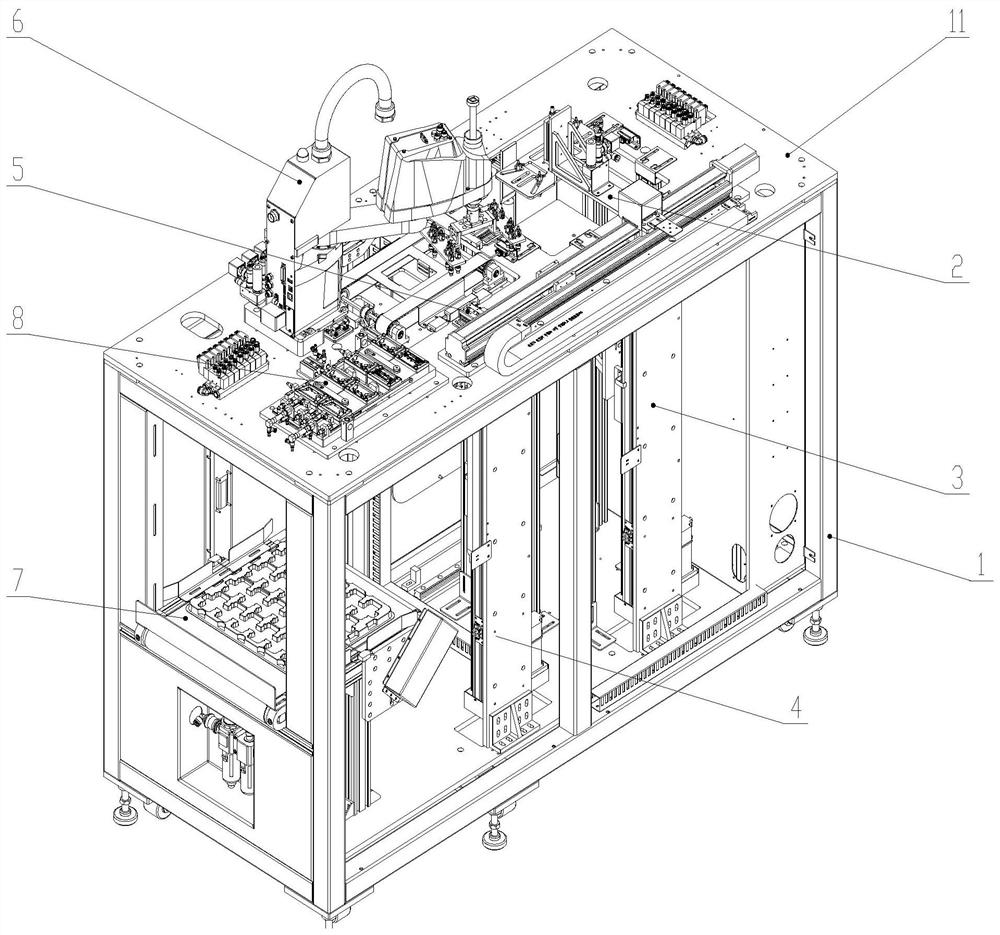 Automatic tray placing machine for battery touch panel