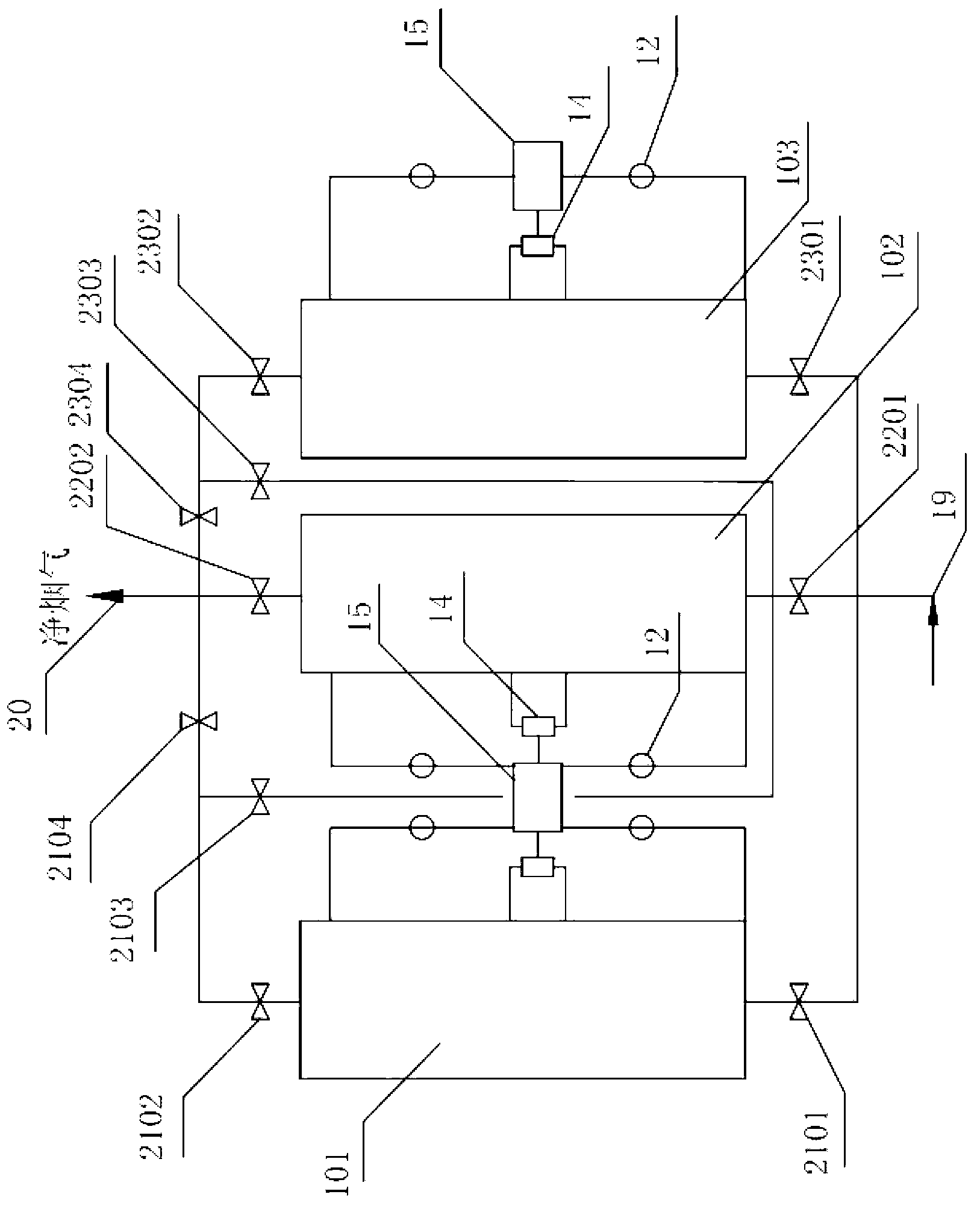 Flue gas cleaning system capable of switching pollutant desorption technology and adsorbent regeneration technology and method thereof