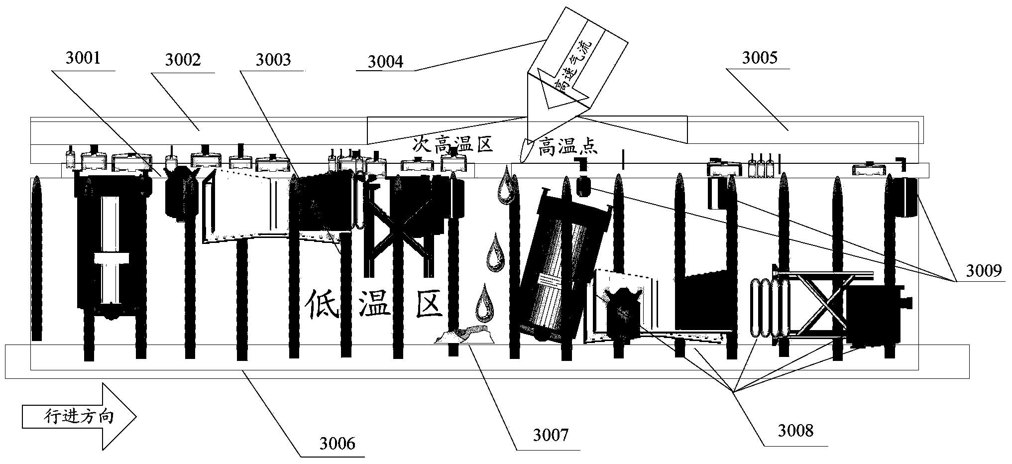 Method for utilizing high-pressure hot air to automatically separate waste circuit board elements