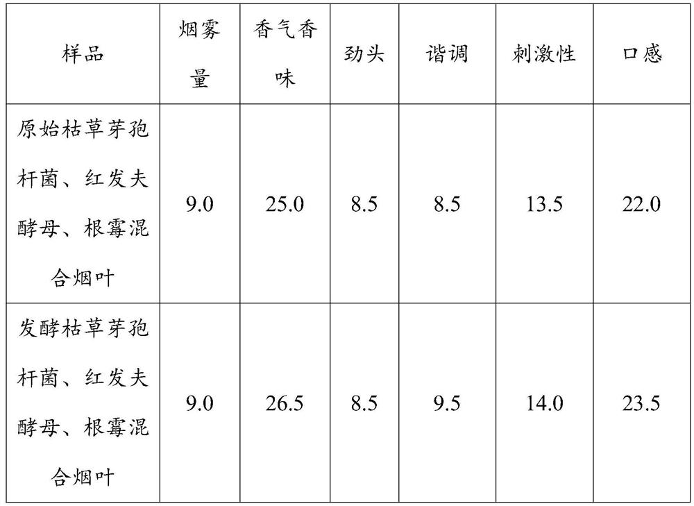 Bacillus subtilis, phaffia rhodozyma and rhizopus mixed tobacco fermentation method