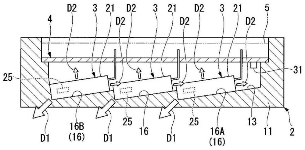 Arrangement structure of electronic device and electronic circuit device