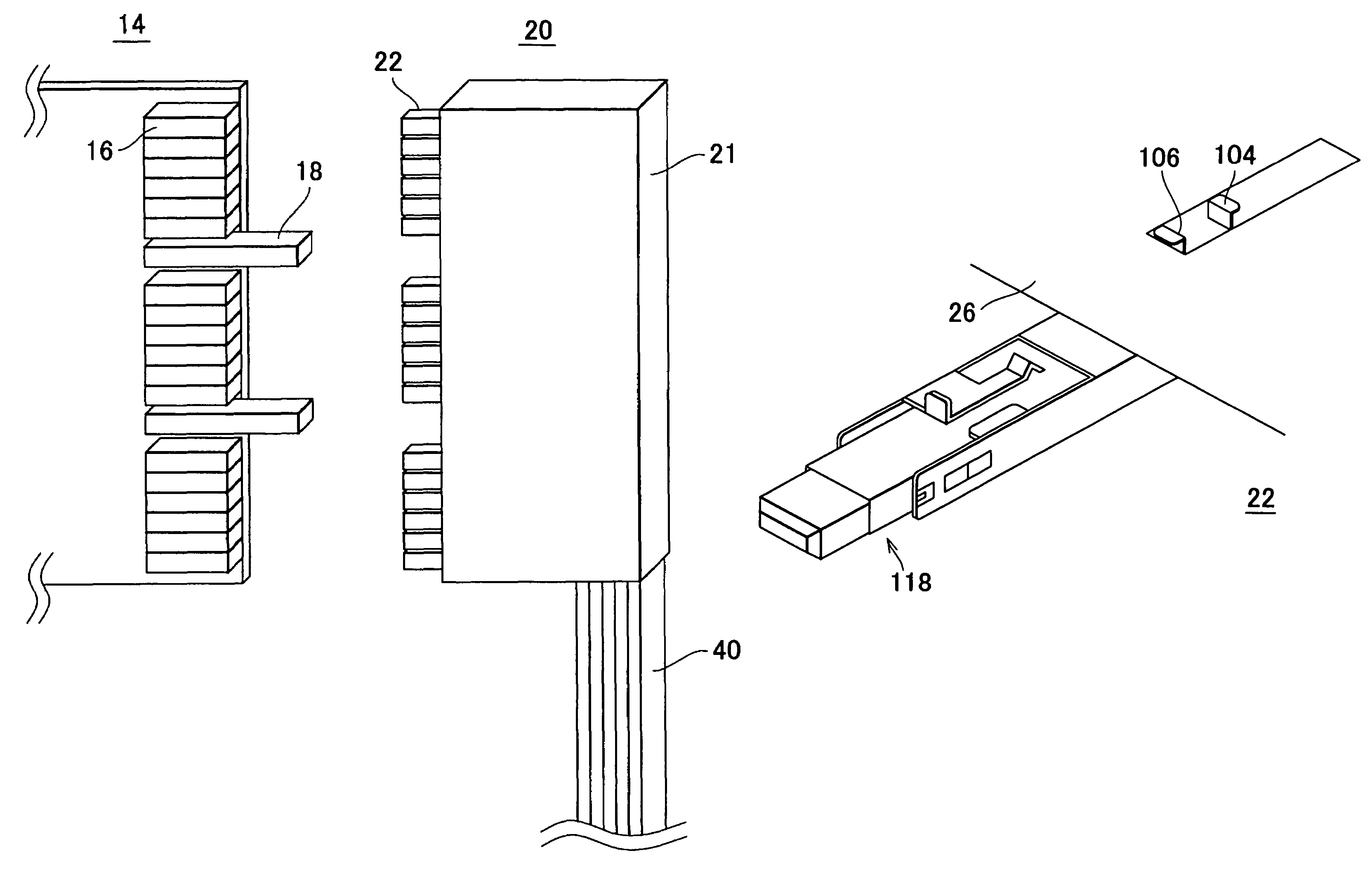 Electronic device test apparatus with optical cables