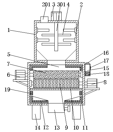 Traditional Chinese medicine processing and grinding device