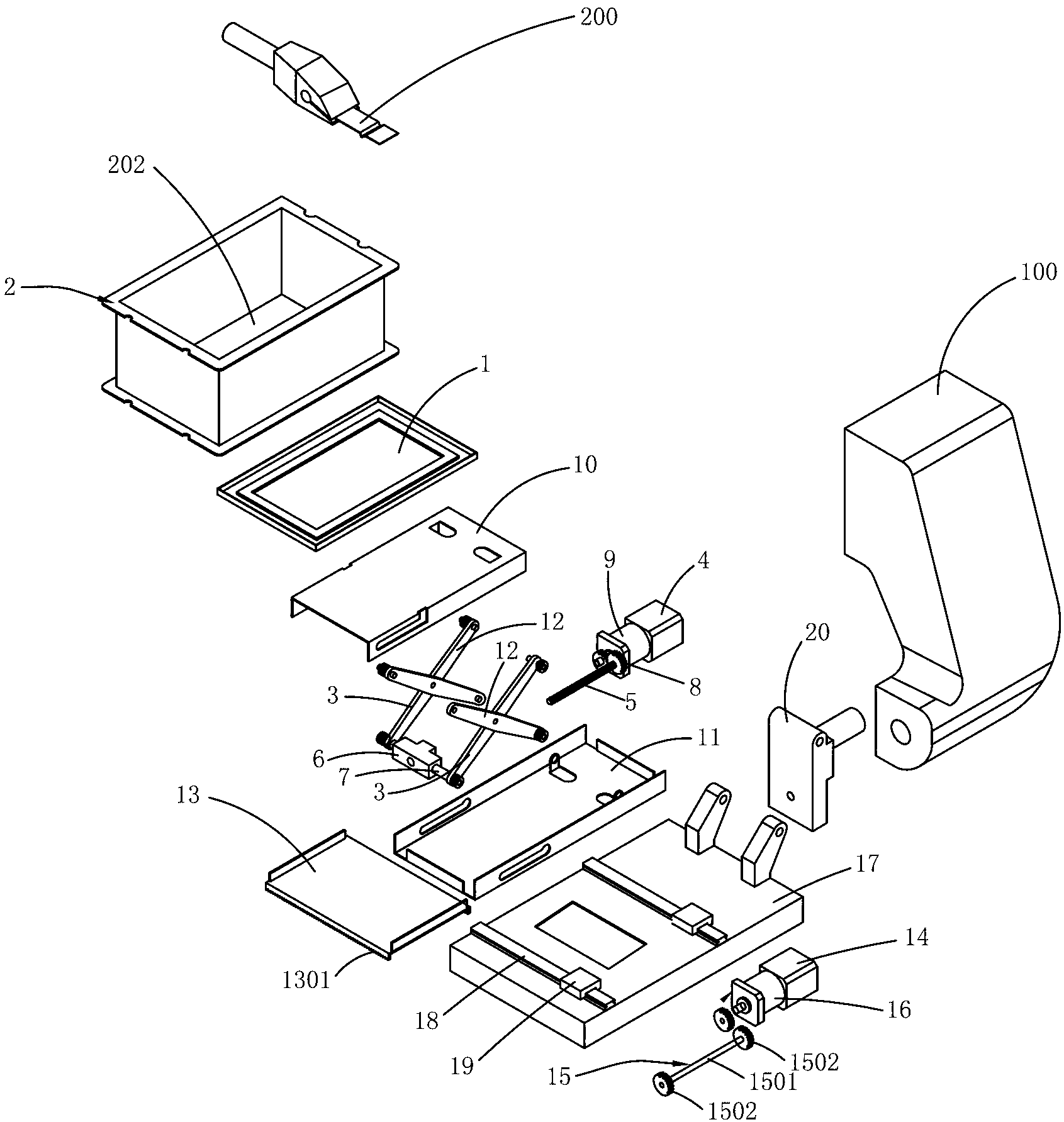 Precise automatic noodle transporting device and dough push control method of sliced noodle robot