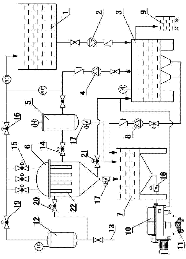 Steel rolling alkali wash water filtering and recycling system