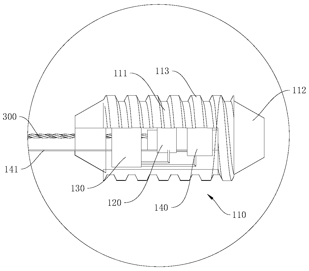 Rock deformation measuring device and rock measuring equipment