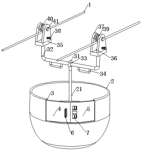 Special tool for wire routing inspection of double-bundled transmission lines