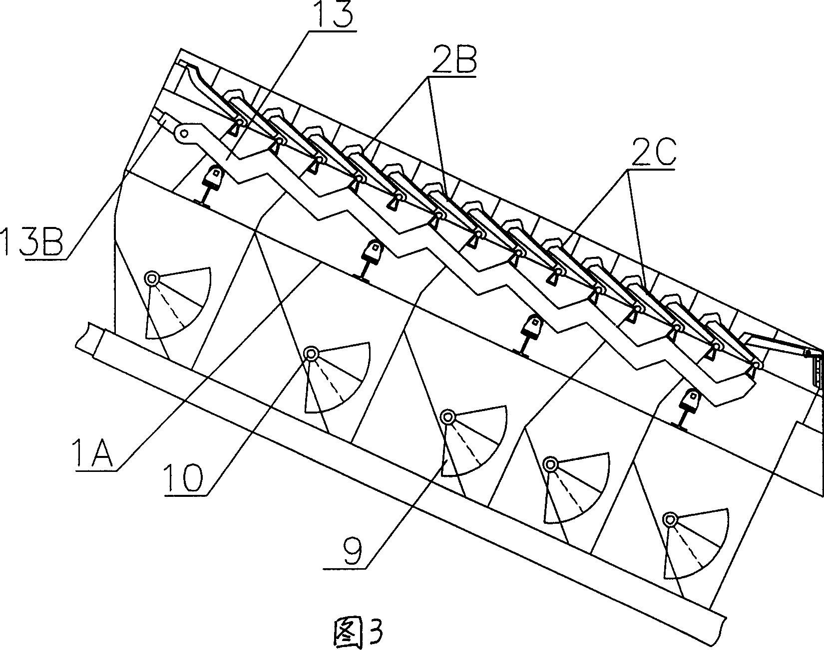 Reciprocating multi-row grate type domestic refuse incinerator