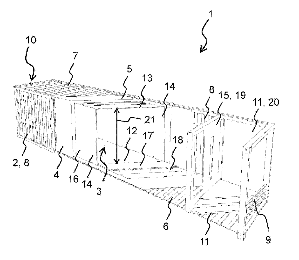 Habitation block and method for producing thermal insulation