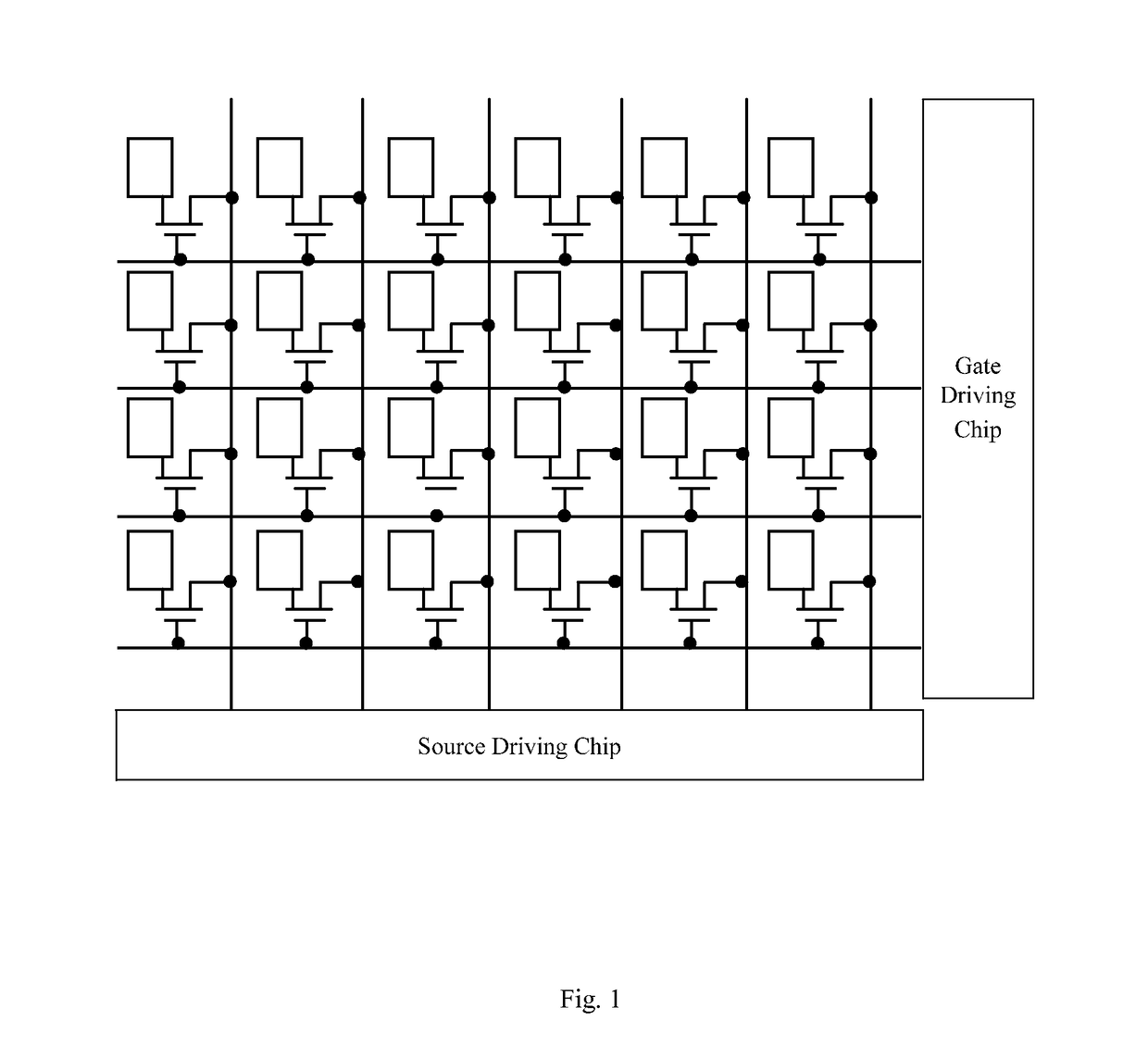 Driving circuit for source driving chips and liquid crystal display panel