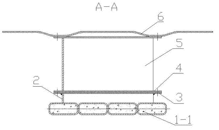 Assembly type steel and concrete arch bridge T beam plate