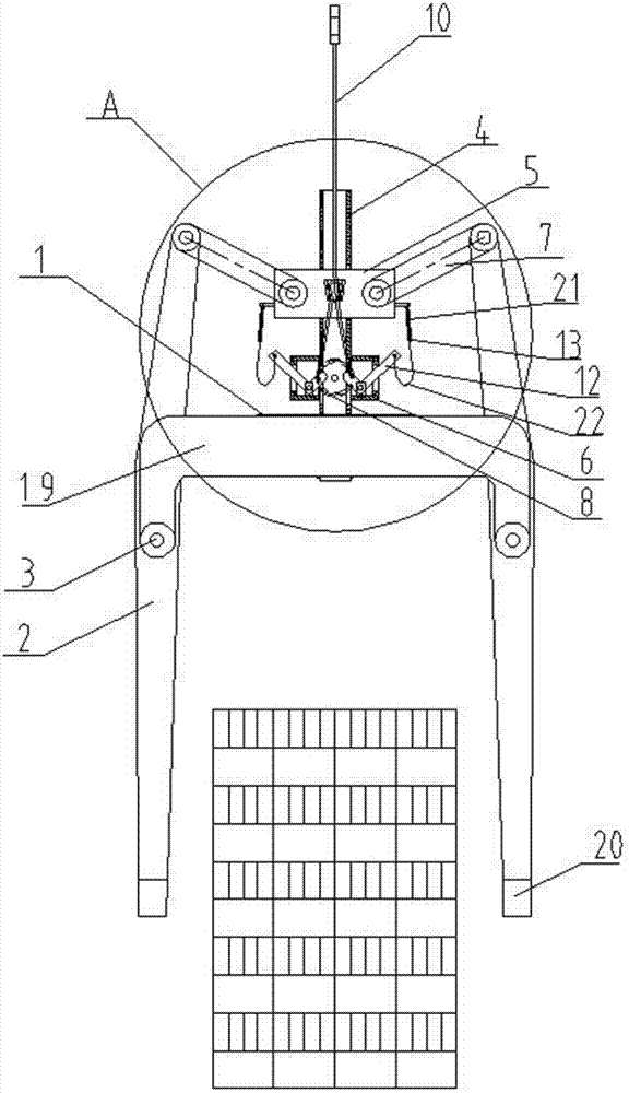 Rapid transferring device for piled bricks