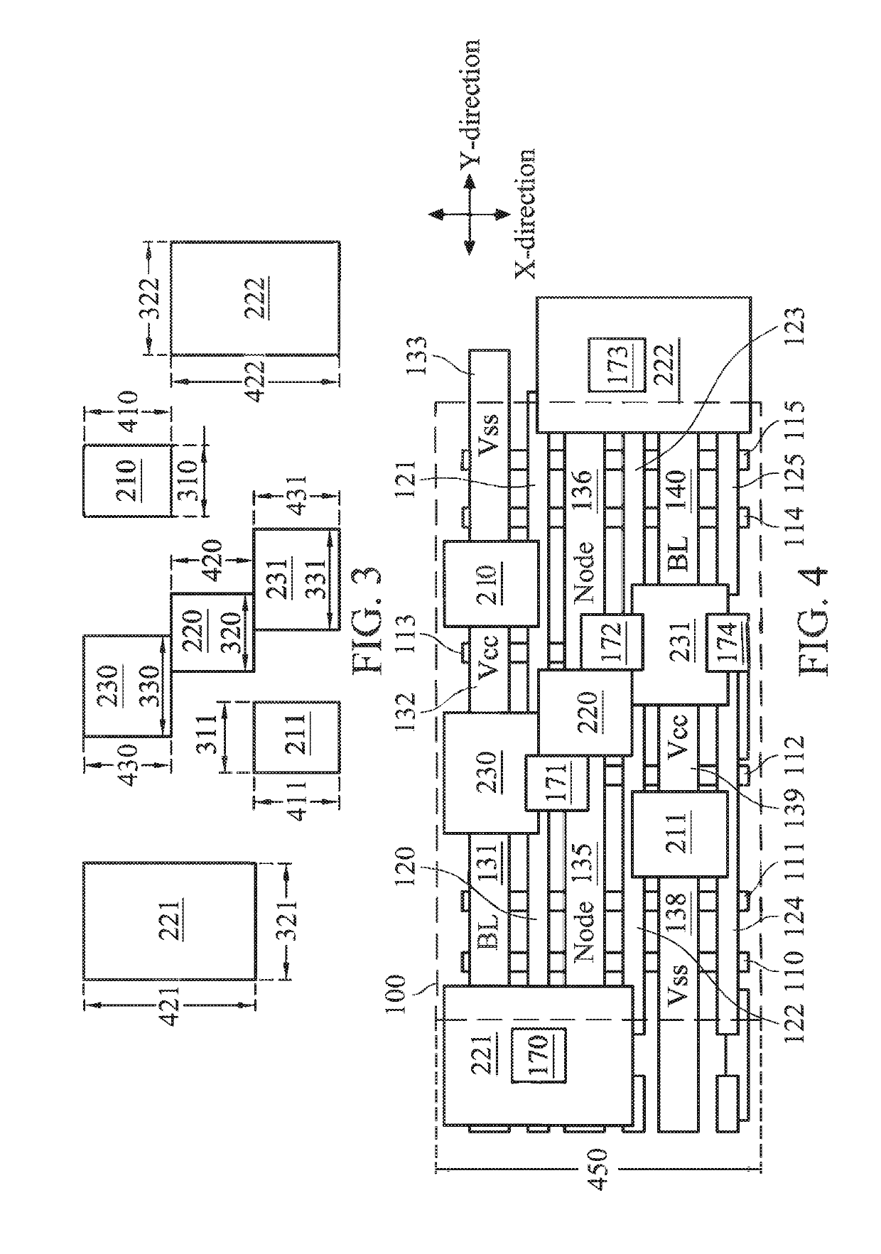 Using three or more masks to define contact-line-blocking components in FinFET SRAM fabrication