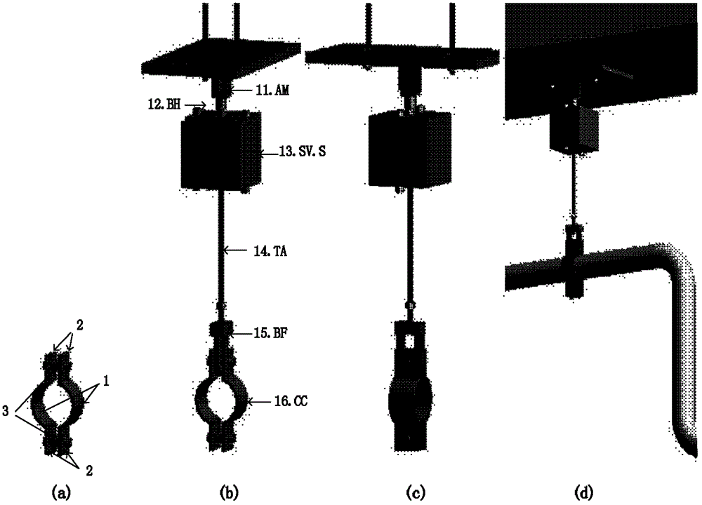 Three-dimensional design method and system for nuclear powder support hanger