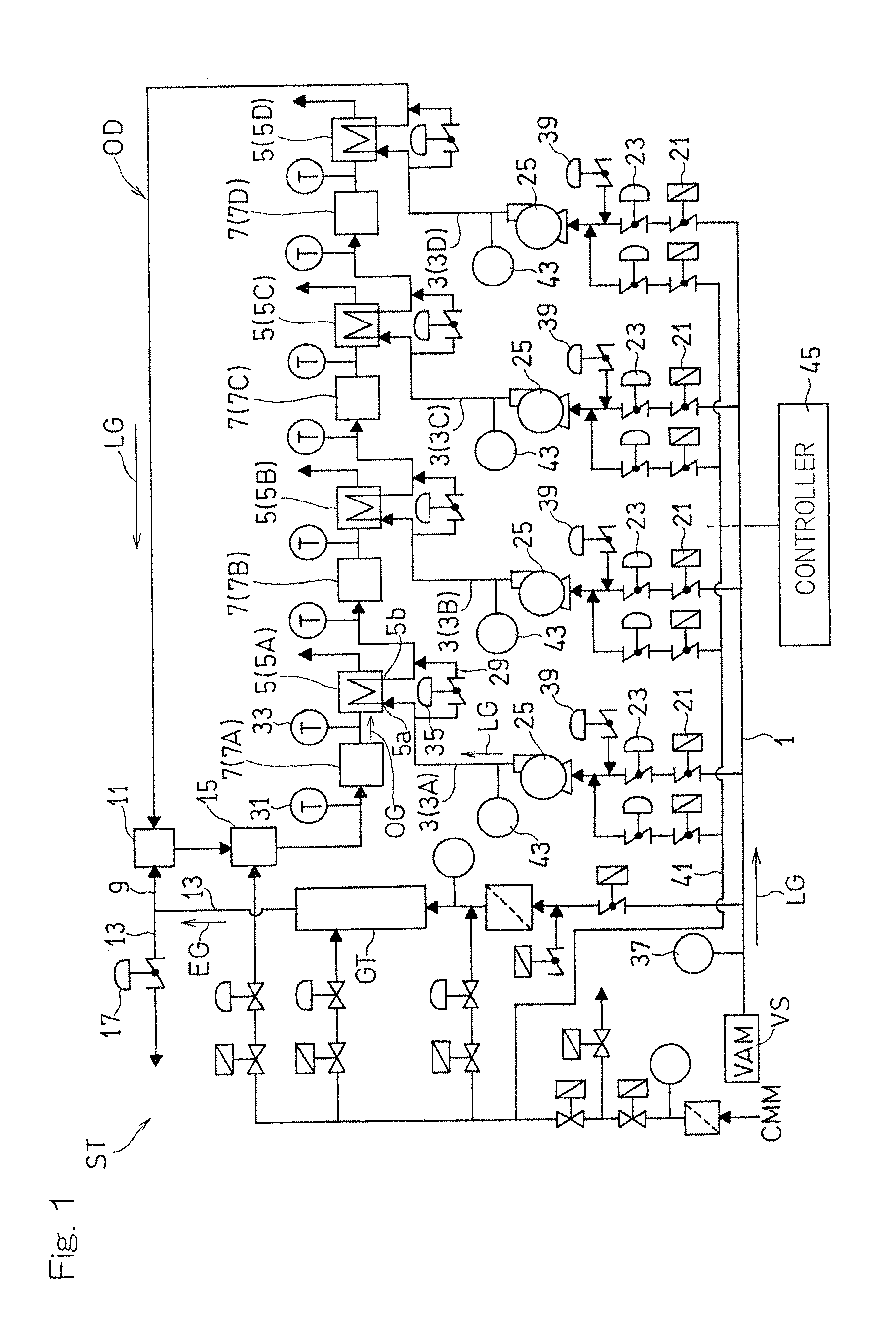 System for low-concentration-methane gas oxidation equipped with multiple oxidizers