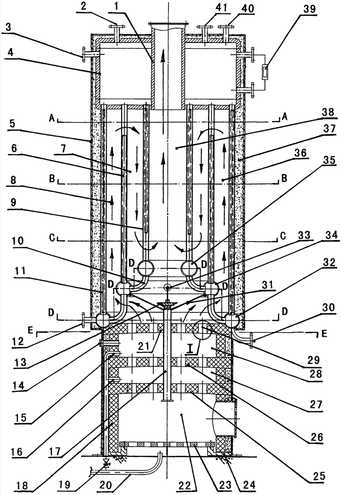 Vertical inner-container-free energy-saving environment-friendly boiler