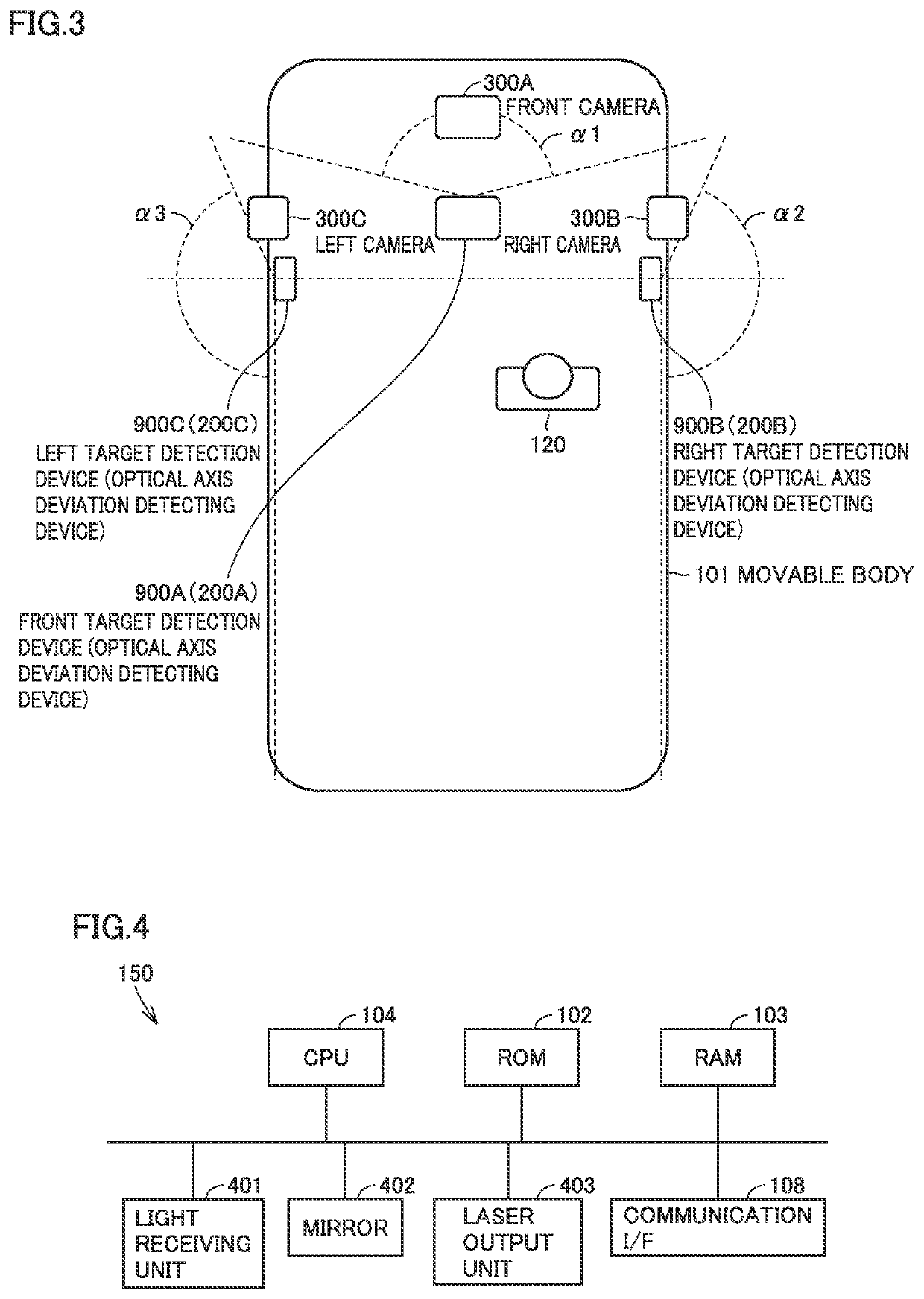 Optical Axis Deviation Detecting Device, Target Detection Device, and Movable Body