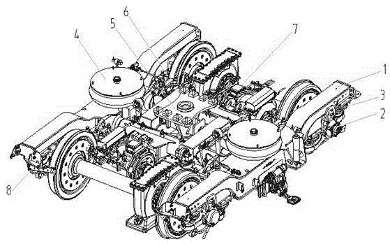 Bogie for A-type broad-gauge metro vehicle