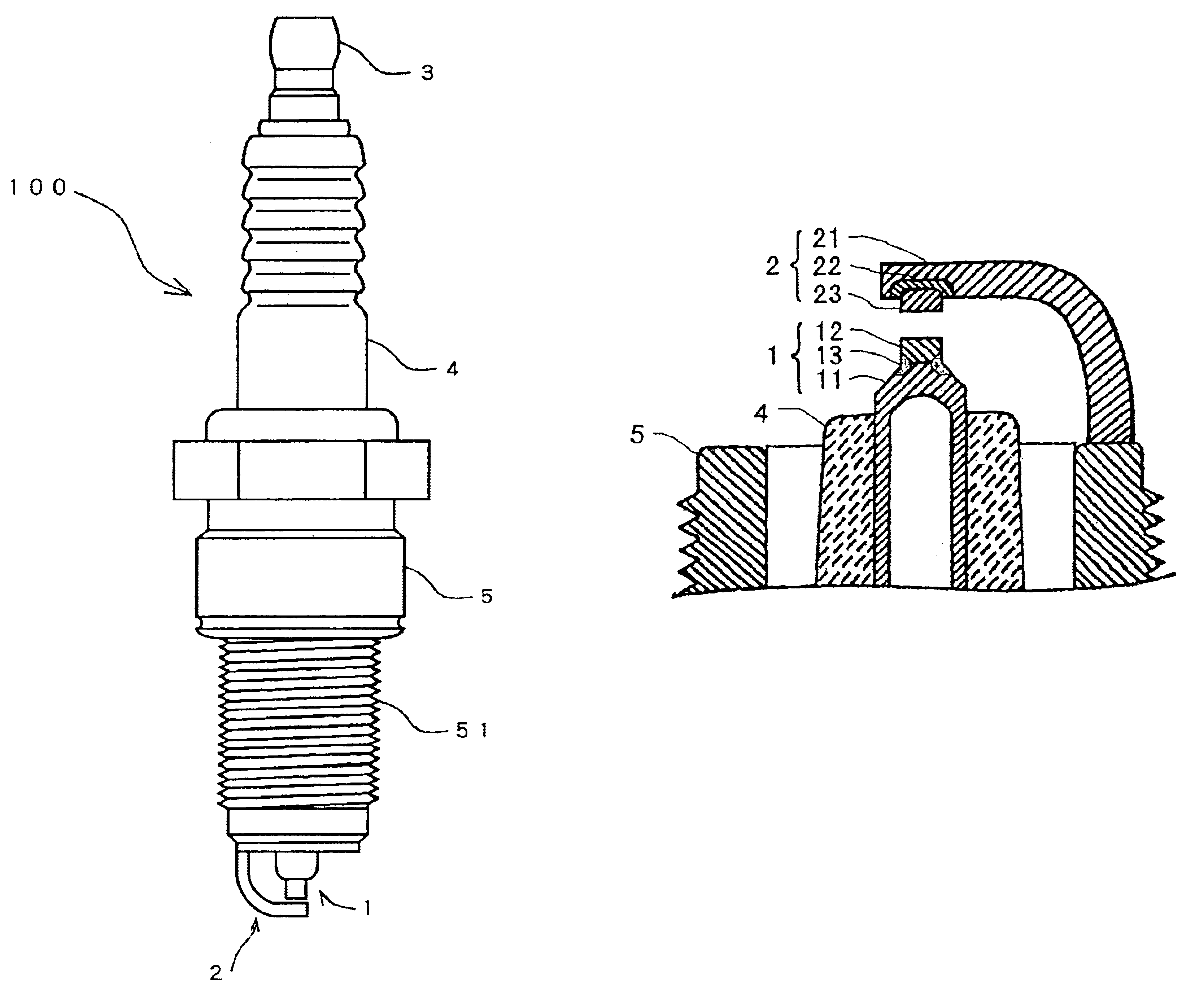 Spark plug internal combustion engine