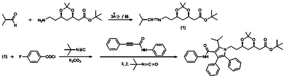 Method for preparing atorvastatin calcium intermediate