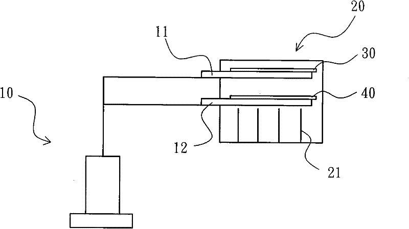 Dual-arm mechanical arm and method for moving plates by using same