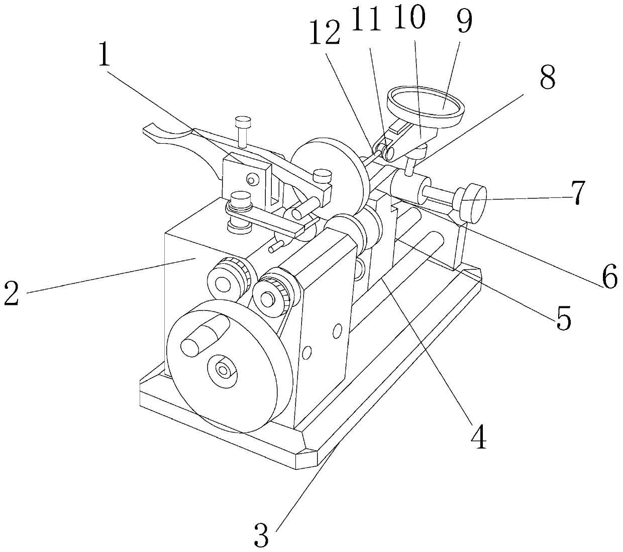 A device for measuring the hole position of a large turntable bearing