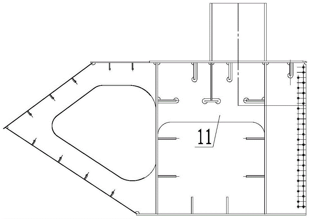 Box and truss composite node structure of steel box and truss composite bridge