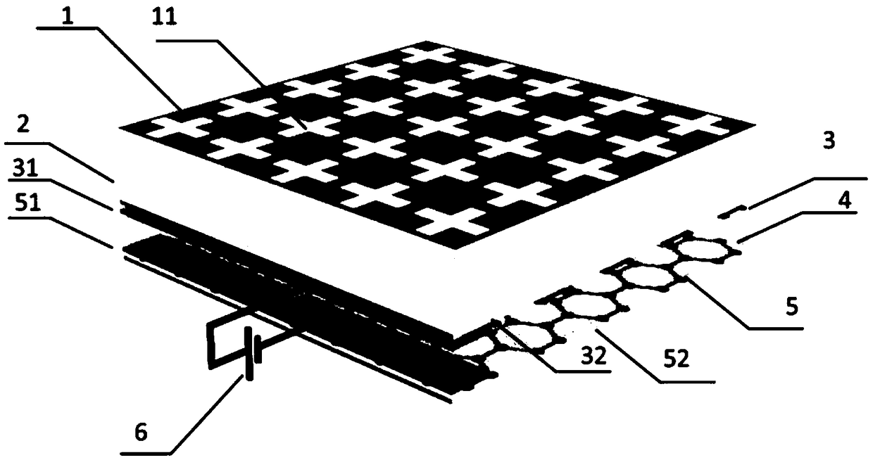 Frequency selective surface electromagnetic wave transmission amplitude modulator on basis of graphene