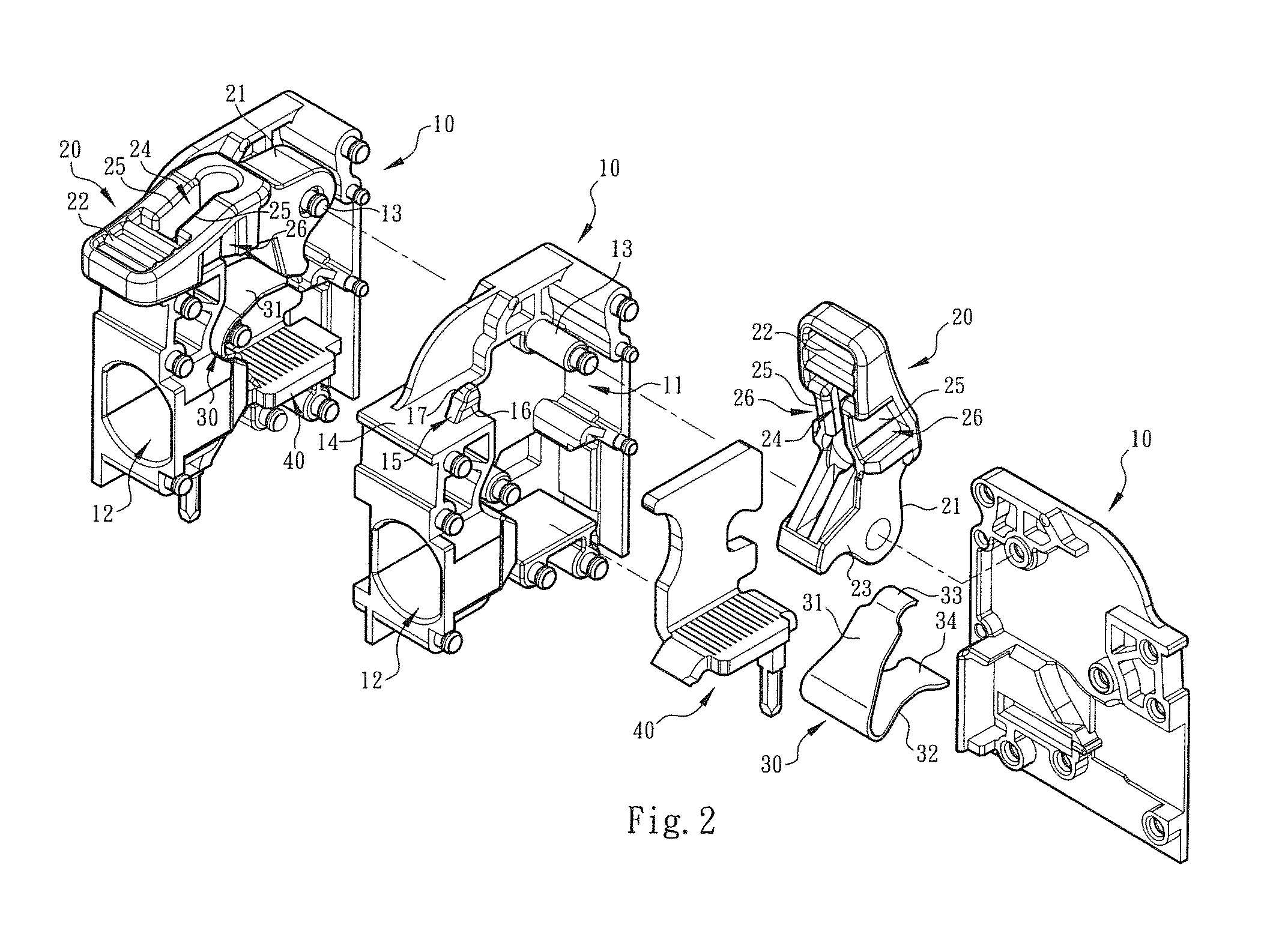 Shift member fixing structure of electrical connection terminal