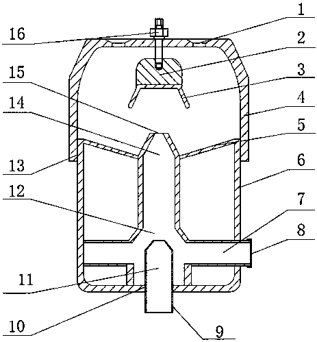 A negative pressure suction air-water mixed jet ultrasonic oscillation high-efficiency atomization device