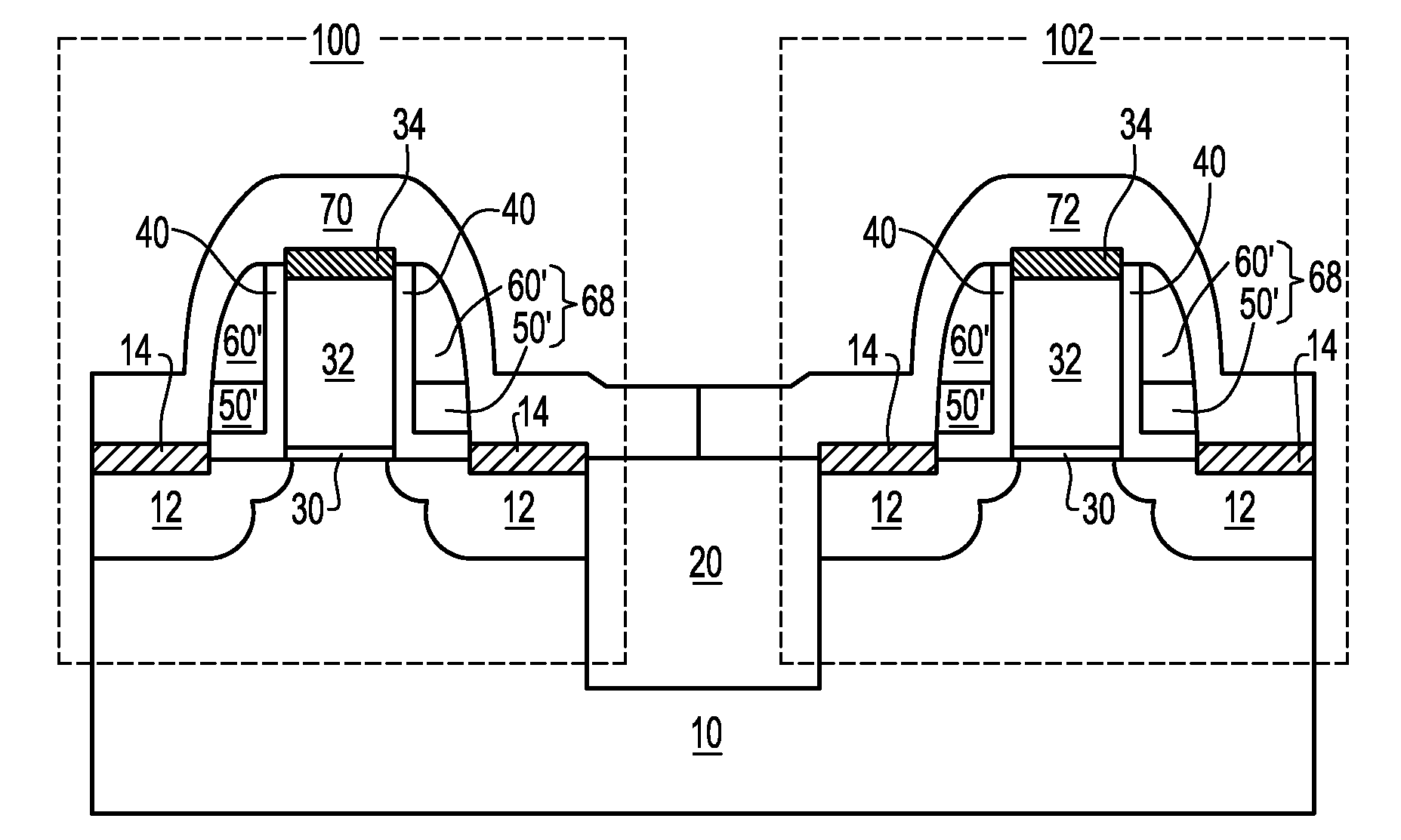 Structure and methods for stress concentrating spacer