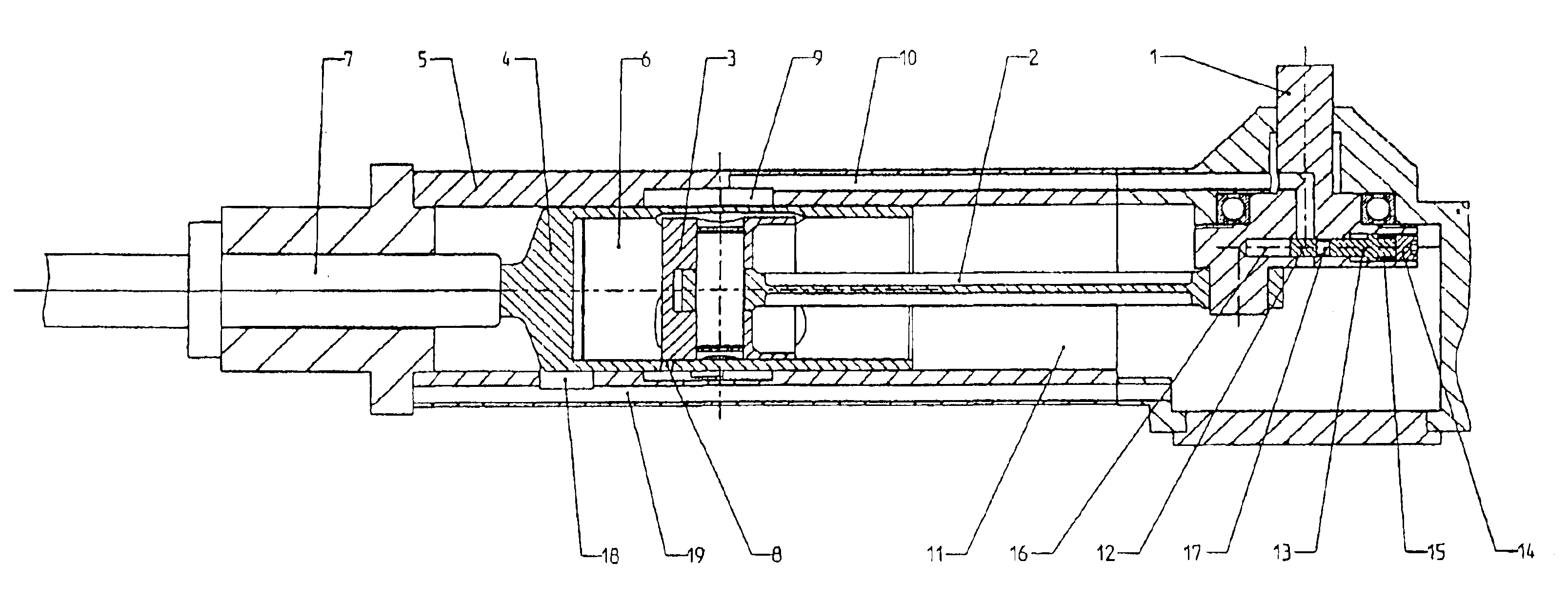 Pneumatic percussive tool with a movement frequency controlled idling position