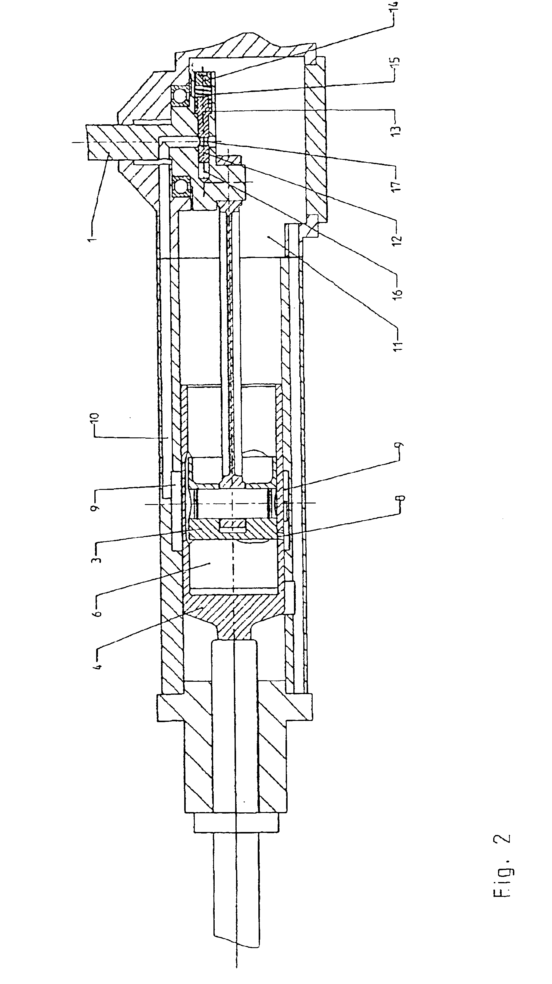 Pneumatic percussive tool with a movement frequency controlled idling position