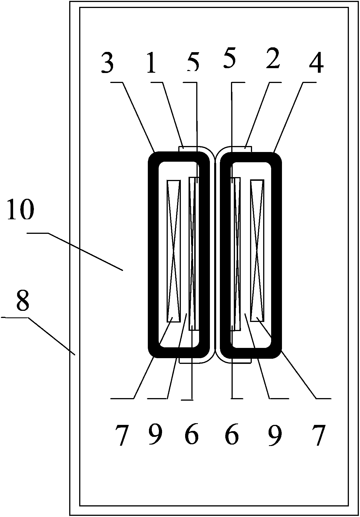 Shell-type transformer with improved heat dissipation performance