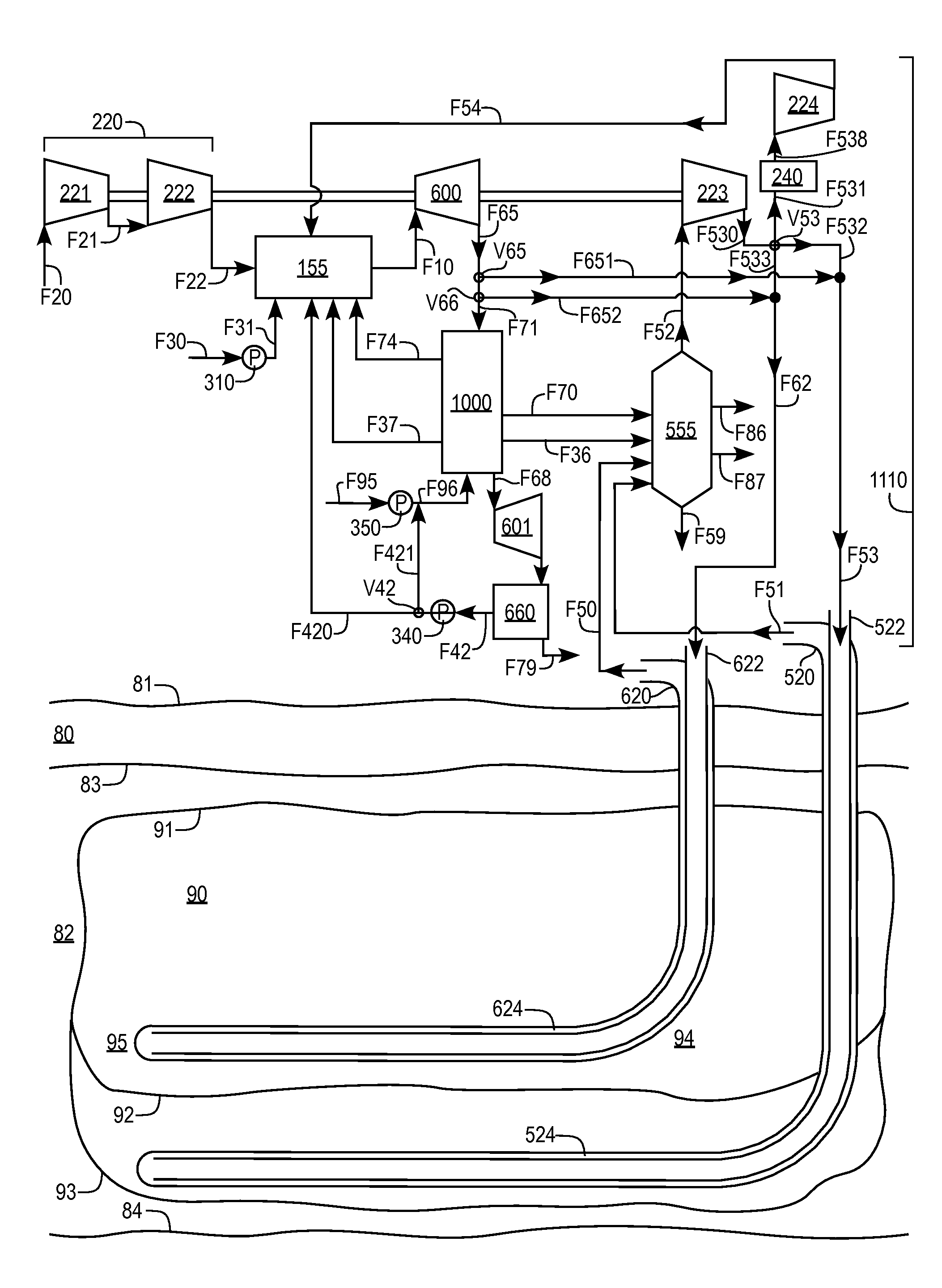 Heavy oil recovery with fluid water and carbon dioxide