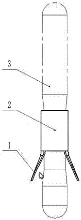 Elastic supporting type resin anchoring agent anti-fall tail fin and spraying and anchoring method