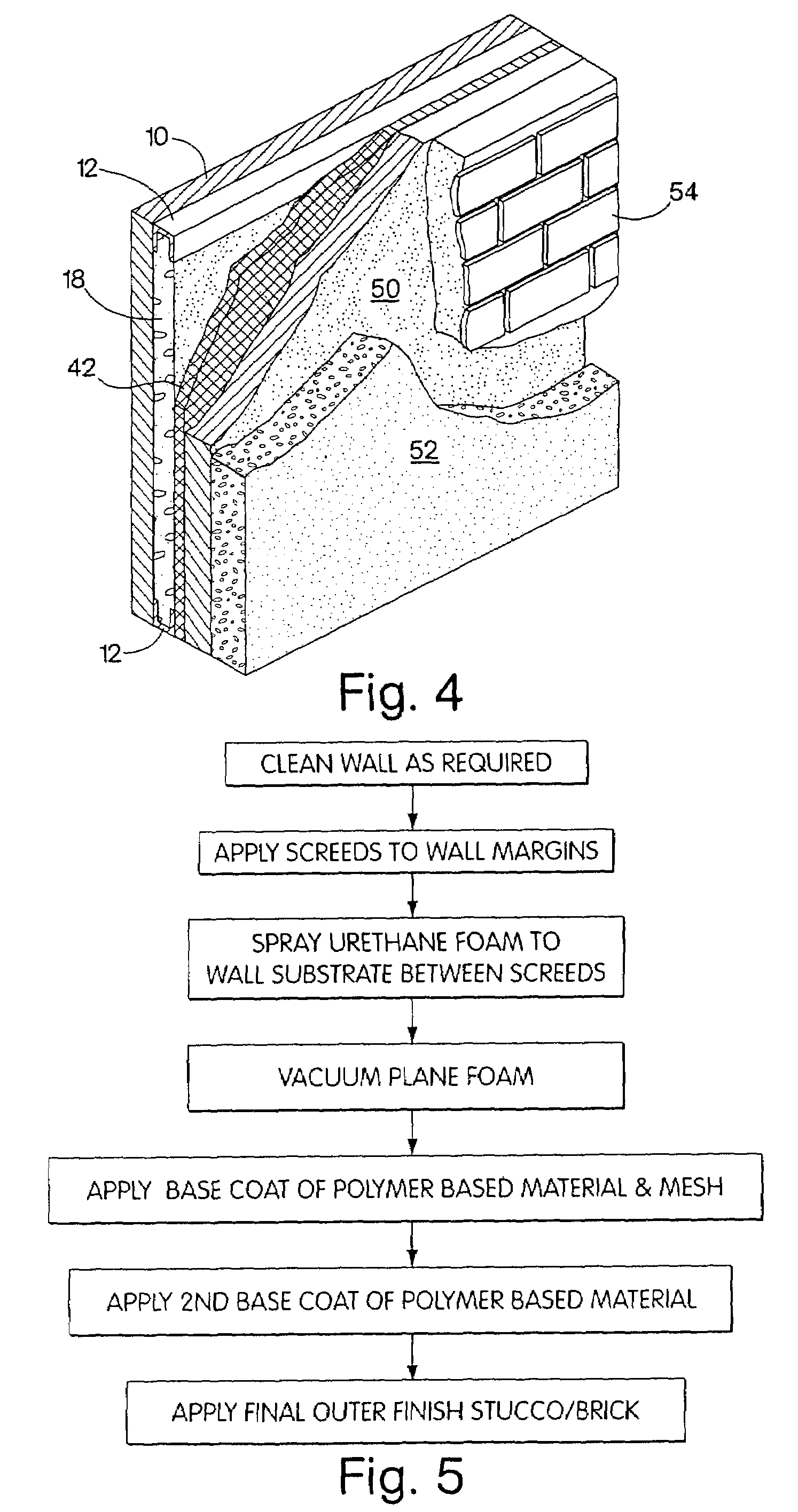 Stucco wall building arrangement